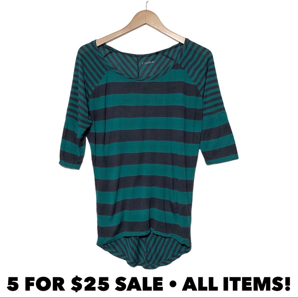 Caslon Striped Half Sleeve Top